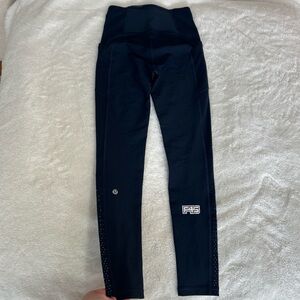 Lululemon Fast & Free Leggings Feat. Co-Branded F45 Training Logo size 2